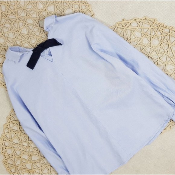 Zara girls blue blouse with back bow - Picture 5 of 16
